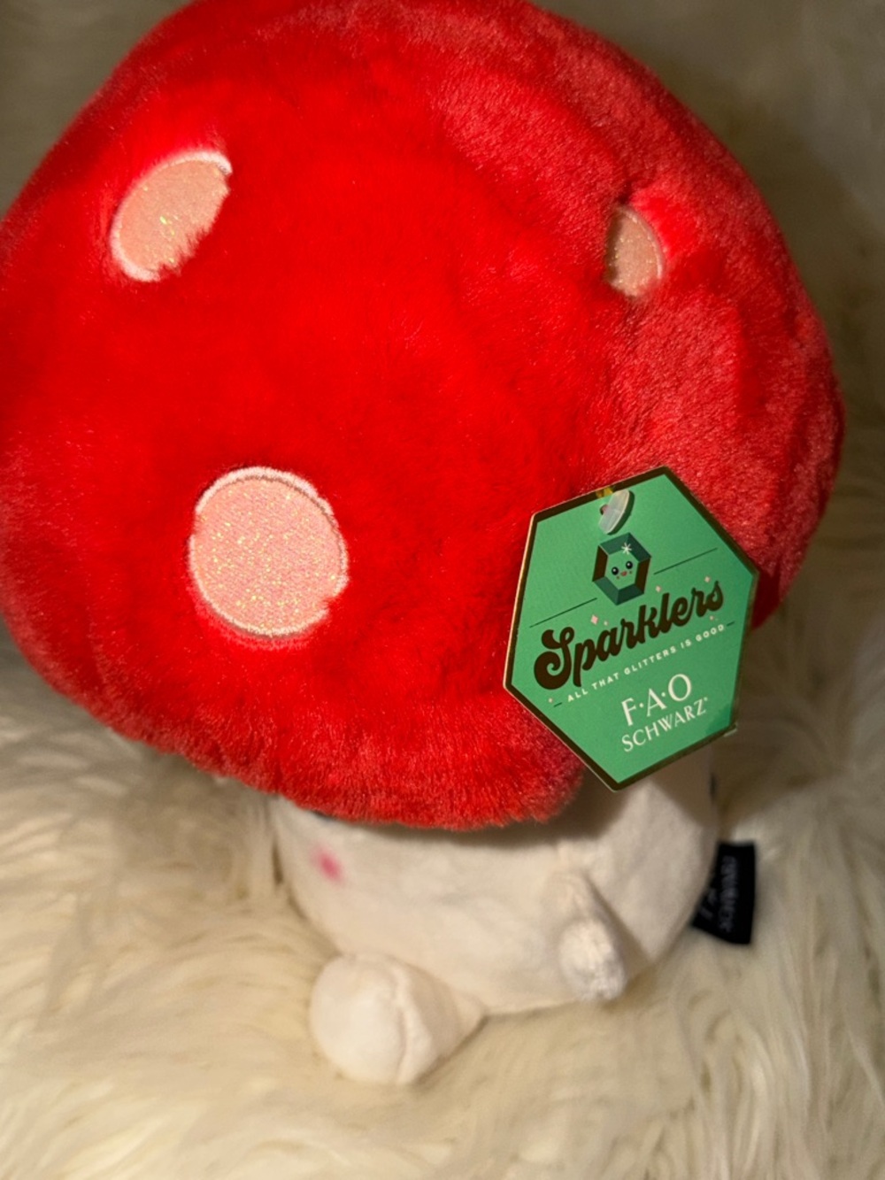 FAO Schwarts 🍄 Sparklers Mushroom Plush NWT Stuffed Plush NEW! - Picture 2 of 10